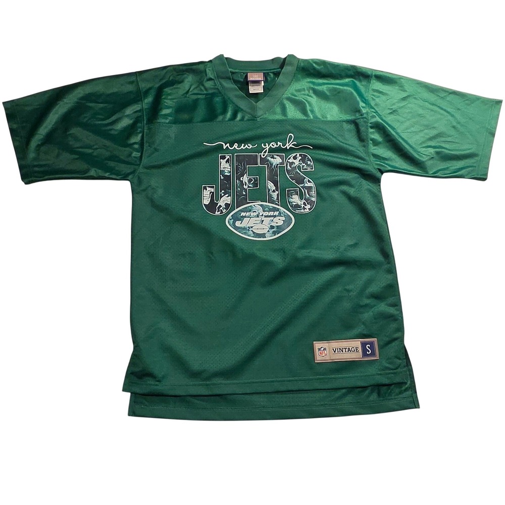 NFL Jersey Mens Small Green In Excellent Condition New York Jets Skull Graphic